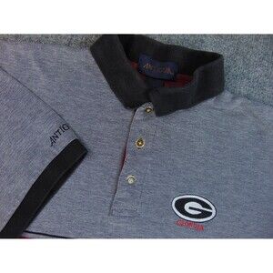 Georgia Bulldogs Shirt Mens Med Gray Oxford‎ Knit Polo